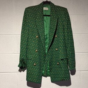 Vicolo Green Patterned Double-Breasted Blazer